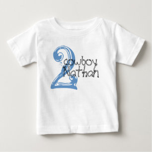 Bebé Cowboy Personalizable 2ª camiseta de cumpleaños