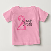 Cowgirl Personalizable camiseta de cumpleaños 2