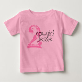 Bebé Cowgirl Personalizable camiseta de cumpleaños 2