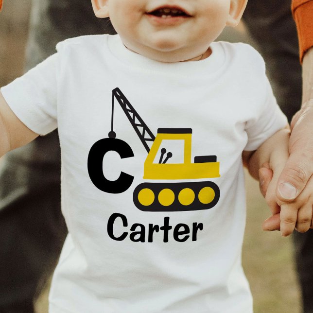 Bebé Crane de construcción niño niño camiseta personali (Subido por el creador)