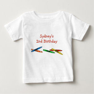 Bebé Crayons Cumpleaños de la camiseta de la niña