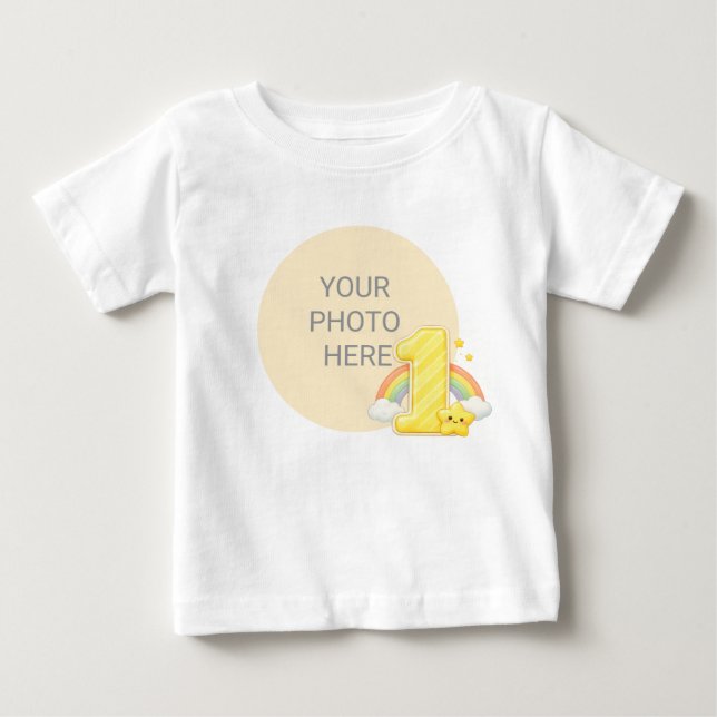 Bebé Crea tu propia camiseta de cumpleaños con arcoíris (Anverso)