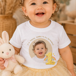 Bebé Crea tu propia camiseta de cumpleaños con arcoíris