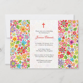 Bebé cristiano bautismo Invitación personalizada