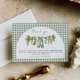 Bebé cultivado localmente Gracias Tarjeta Vena Ver