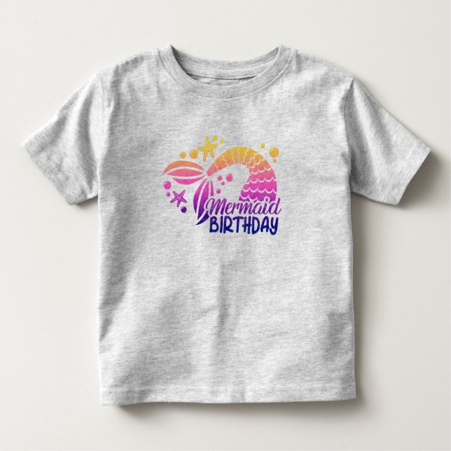 Bebé Cumpleaños de la sirena Camiseta Toddler (Anverso)