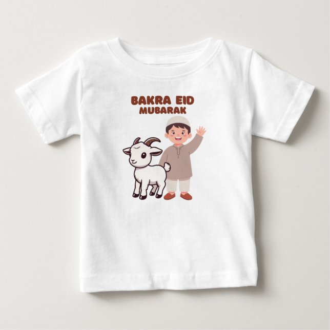 Bebé Cute Bakra Eid Mubarak - Camiseta de celebración d (Anverso)