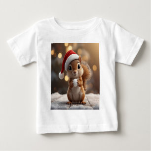 Bebé Cute Camiseta de Manga Corta de Navidad de Ardilla