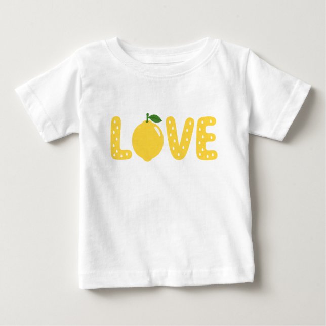 Bebé Cute Camiseta Infantil LOVE de Limón (Anverso)