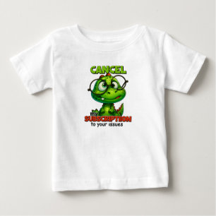 Bebé Cute Dino con gafas camiseta de humor – Cancelar m
