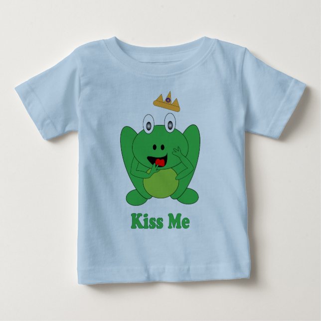 Bebé Cute Frog dice "Bésame" una camiseta de cuento de  (Anverso)