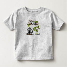 Bebé Cute Racoon en la pequeña camiseta de Woods