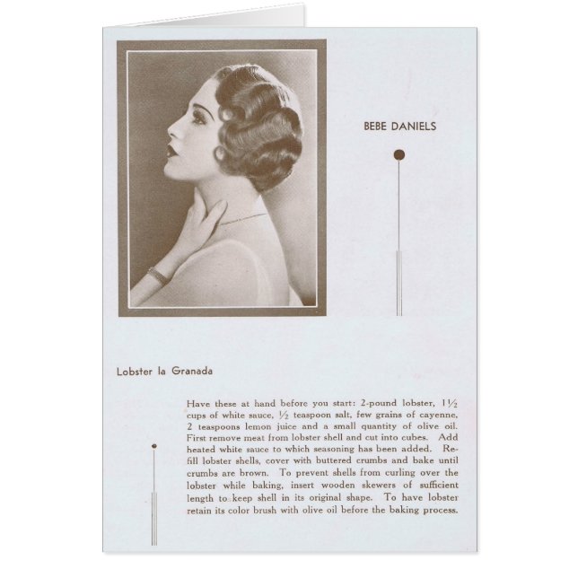 Bebe Daniels Lobster Recipe (Frente)