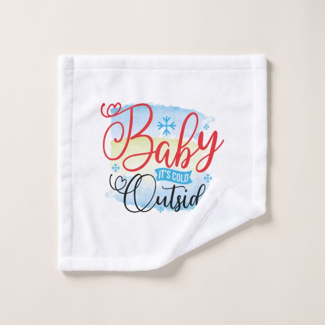 Bebé De Arte De Invierno Está Frío Fuera (Toallita)