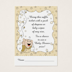 Bebé de Baby Shower Raffle Ticket/Gold Stars