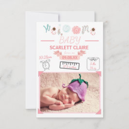 Bebé de bienvenida con dibujos - Anuncio de 3 x 5 