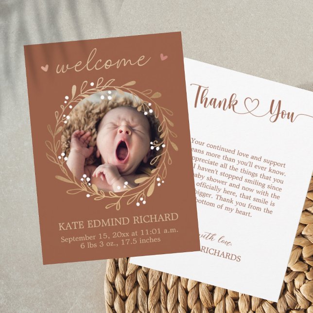 Bebé de bienvenida con foto de anuncio de nacimien (Subido por el creador)