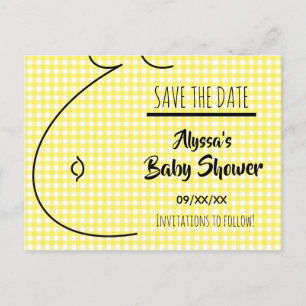 Bebé de Cuadros Amarillos Baby Shower Anuncio de E