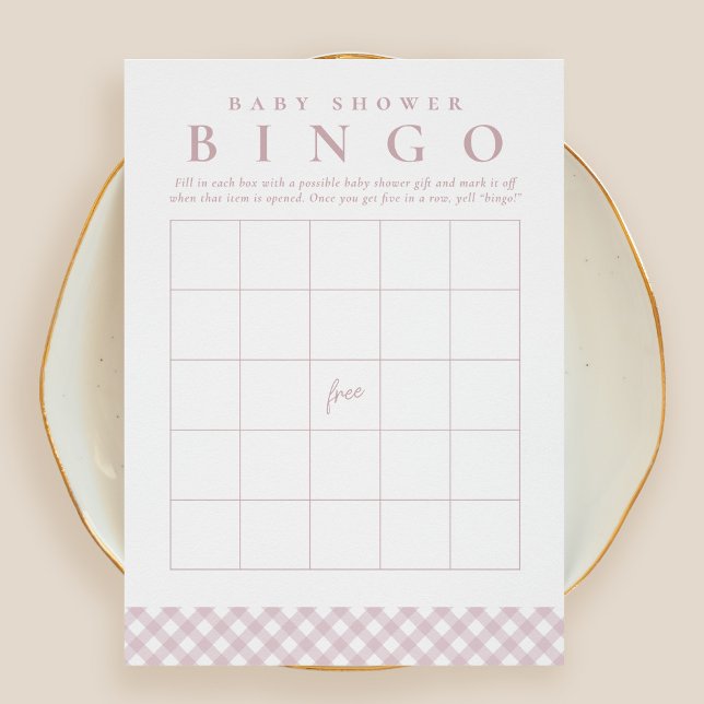 Bebé de ducha bingo linda tarjeta de fiesta gingha (Subido por el creador)