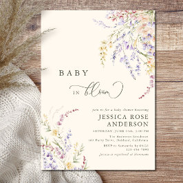 Bebé De Flor Silvestre En Bloom Invitación De Baby