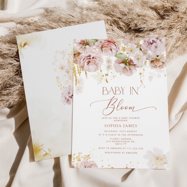 Bebé de flores en flor invitación a la ducha de be (Subido por el creador)