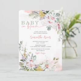Bebé de flores silvestres en una invitación de Bab