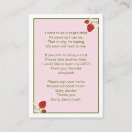 Bebé de fresa trae tarjeta de libro