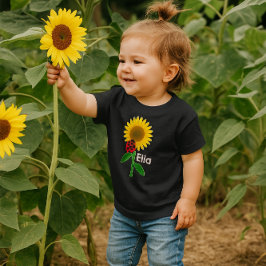 Bebé De Girasol Cute (Añadir Nombre) Camiseta De J