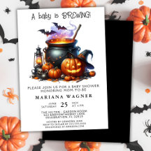 Bebé de Halloween en camino Invitación para baby s