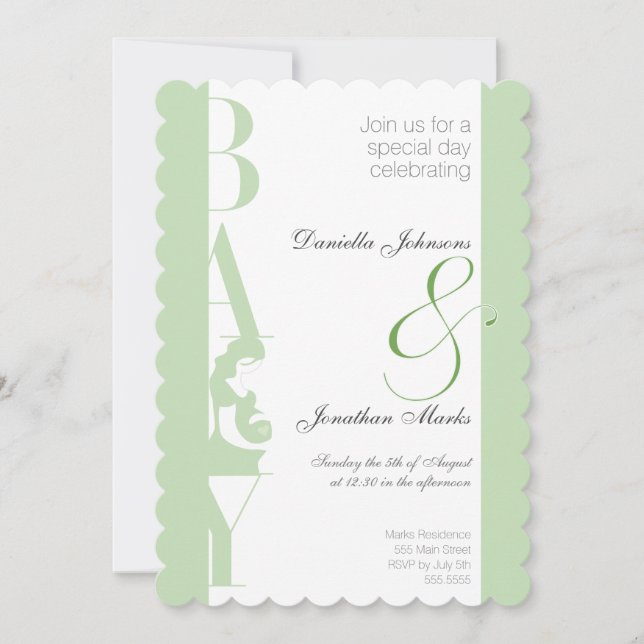 Bebé de invitaciones de Baby Shower a bordo (Anverso)