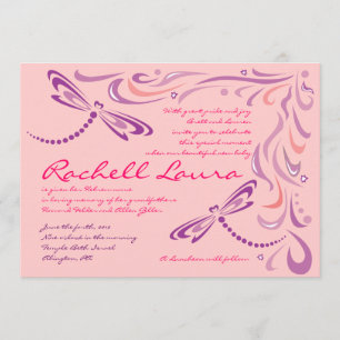 Bebé de la libélula que nombra la invitación