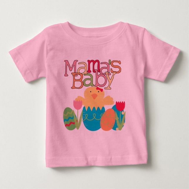 Bebé de Mamá - Camisetas de Pascua de Chick Chica  (Anverso)