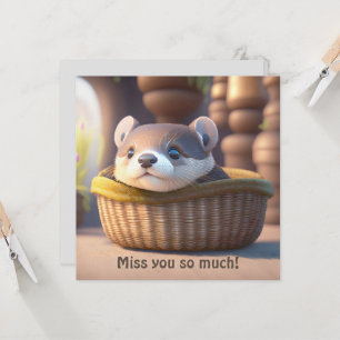 Bebé de nutria en una cesta - personalizable