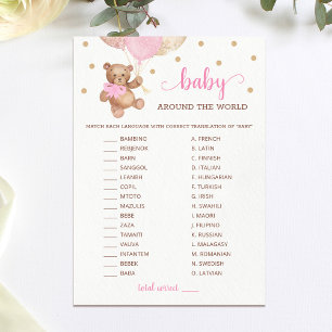 Bebé De Oso De Teddy Alrededor De La Tarjeta Baby