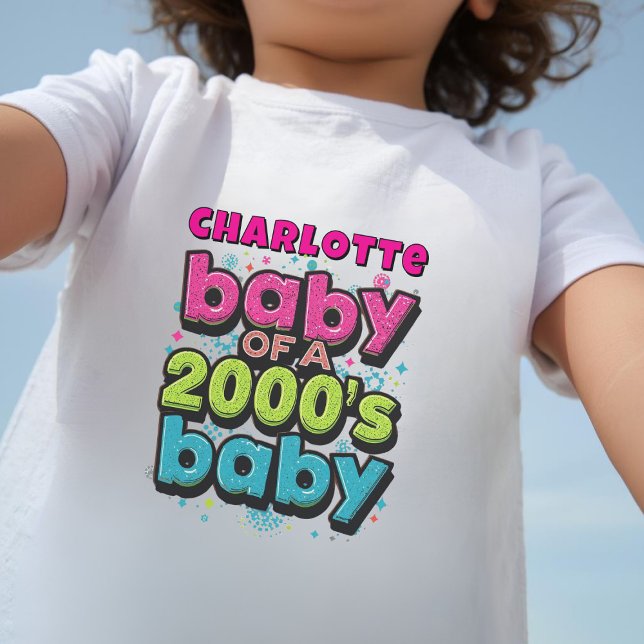 Bebé de una camiseta infantil personalizada de los (Baby of a 2000's baby toddler t-shirt with space for your name)