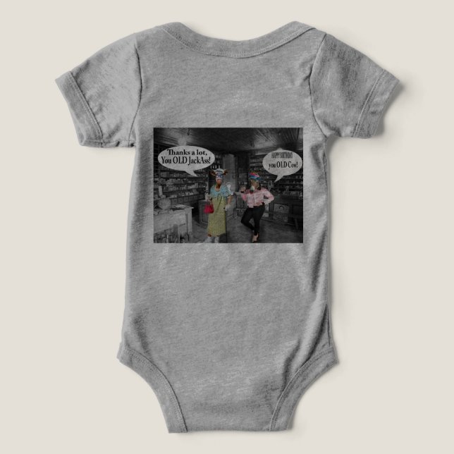 bebé de una pieza. vaca feliz de cumpleaños y imbé (Diseño Reverso )