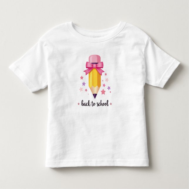 Bebé De vuelta a la camiseta del chica escolar, jardín  (Anverso)