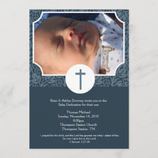 Bebé Dedicación Baptismo Boyano Invitación a la fo