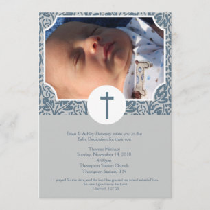Bebé Dedicación Baptismo Boyano Invitación a la fo