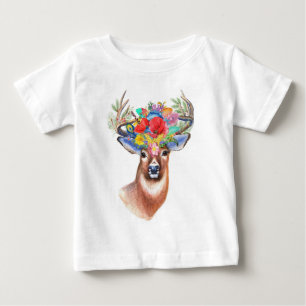 Bebé Deer World Cumpleaños - Camiseta de nombre y eda