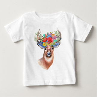Bebé Deer World | Cumpleaños - Camiseta de nombre y eda