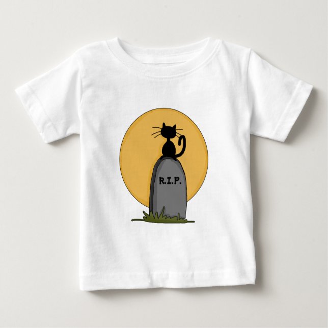 Bebé Descanse en paz Halloween Larga camiseta de manga (Anverso)