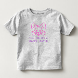 Bebé Deseándote una feliz camiseta del conejito de Pasc