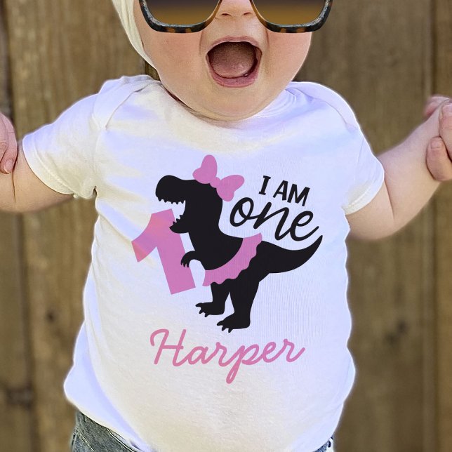 Bebé Dinosaurio de cumpleaños chica con camiseta tutu (Subido por el creador)