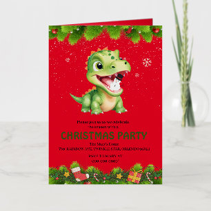 Bebé dinosaurio lindo sosteniendo una fiesta de Na