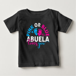 Bebé Diseño de camiseta abuela rosa o azul te ama