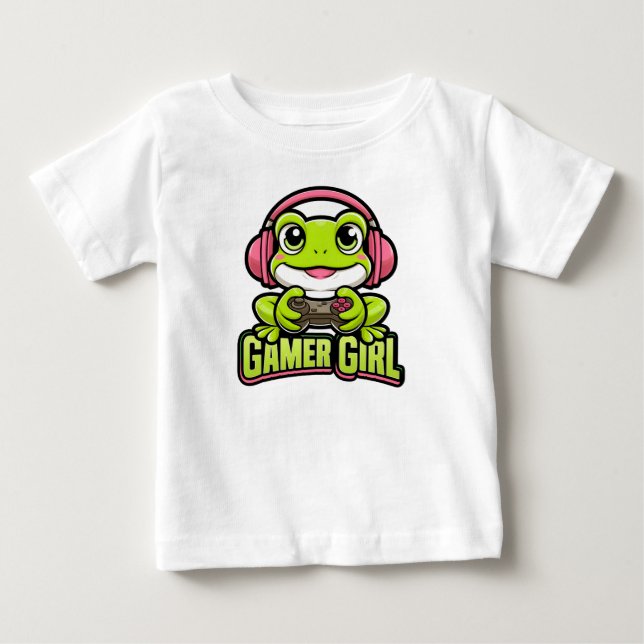 Bebé Diseño de camiseta divertida de chica jugadora – C (Anverso)