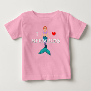 Bebé Diseño de Me Encantan las Sirenas - Camiseta de Je