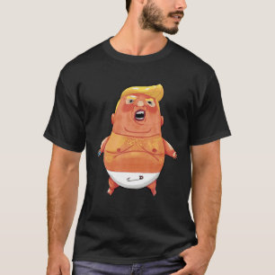 Bebé Donald Trump en globo de pañales en camiseta