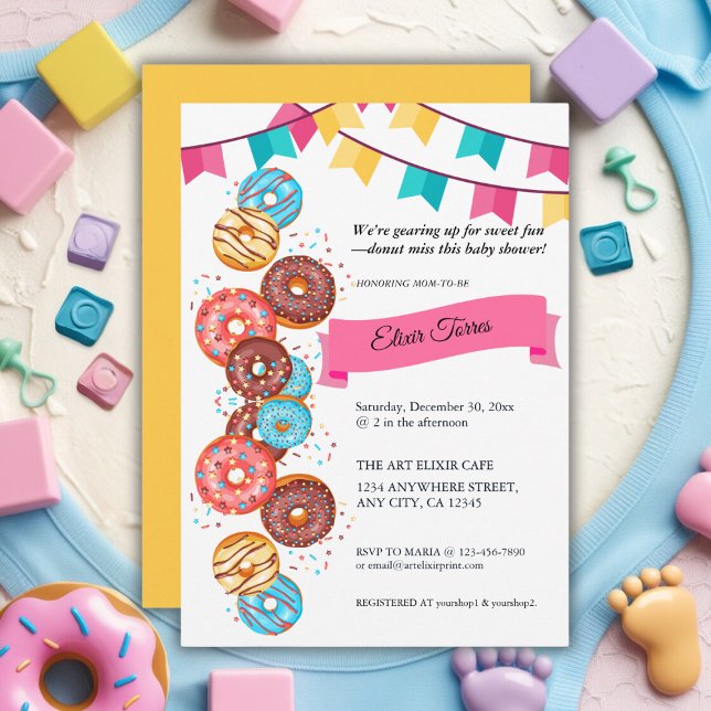 Bebé Donut moderno rompe la invitación de Baby Sho (Subido por el creador)